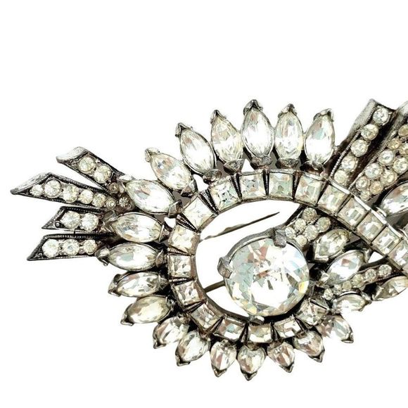 1940s Eisenberg Original Rhinestone Fur Clip Pin - Picture 3 of 10